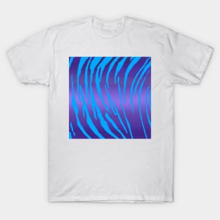 Metallic Tiger Stripes Purple Blue T-Shirt